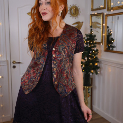 Shiny Festive Vintage Waistcoat | S