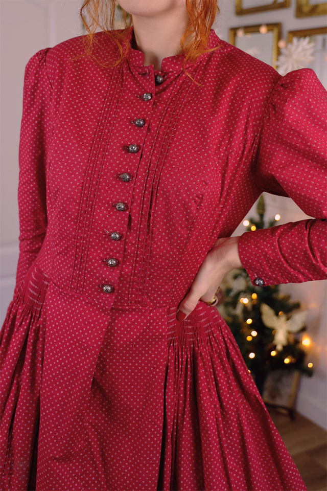 Burgundy Austrian Vintage Dress | M