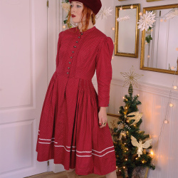 Burgundy Austrian Vintage Dress | M
