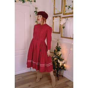 Burgundy Austrian Vintage Dress | M