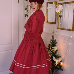 Burgundy Austrian Vintage Dress | M