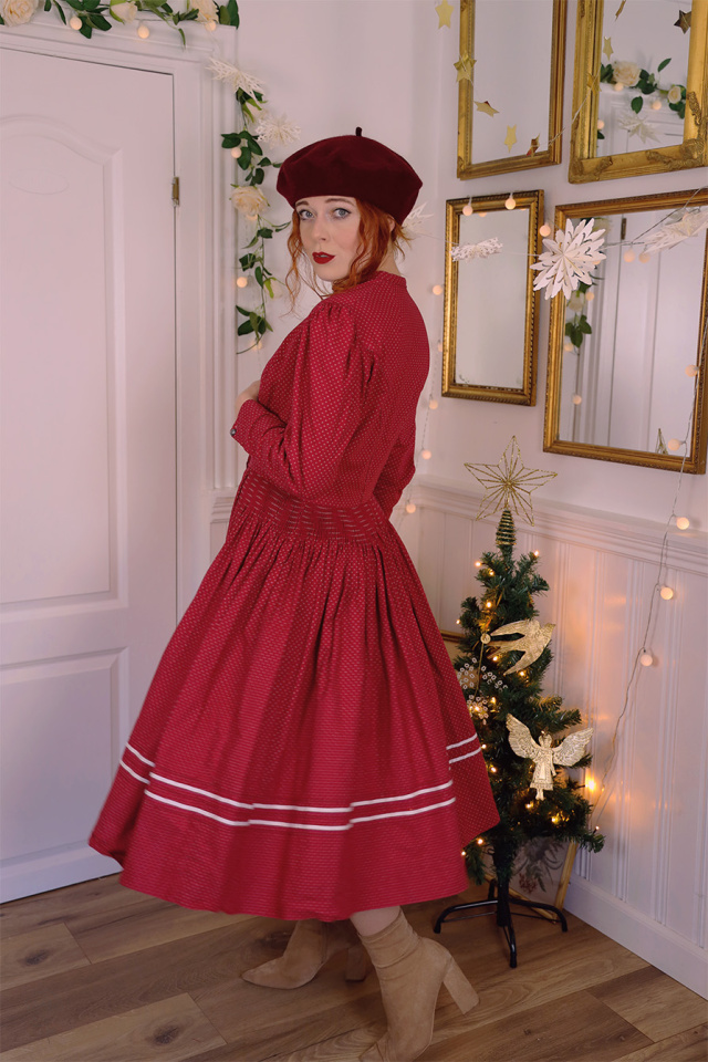 Burgundy Austrian Vintage Dress | M