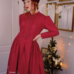 Burgundy Austrian Vintage Dress | M
