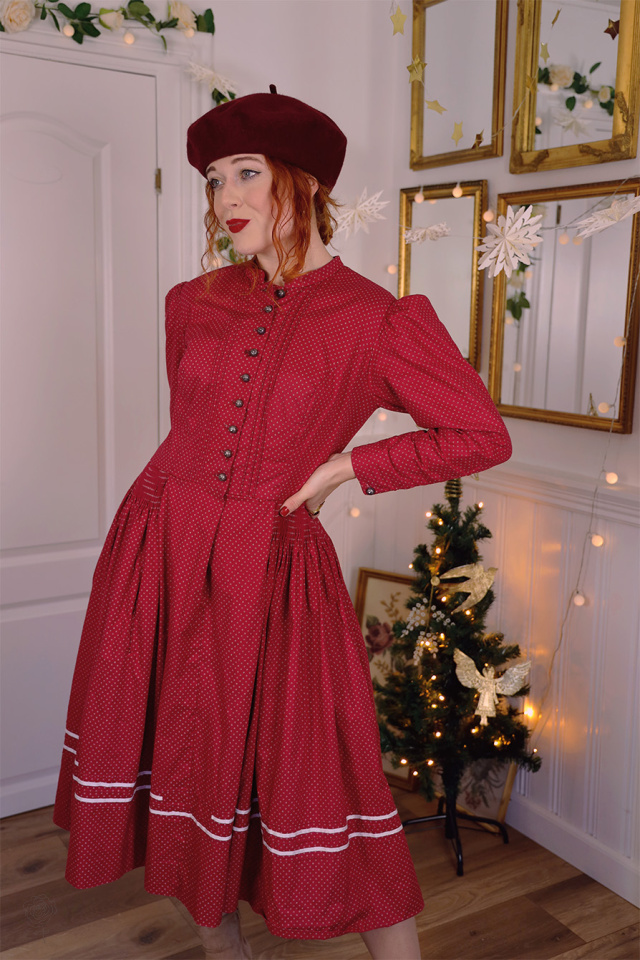 Burgundy Austrian Vintage Dress | M