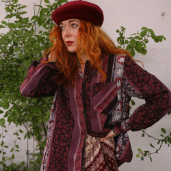 Burgundy Wine Red 90's Blouse | M