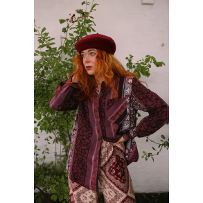 Burgundy Wine Red 90's Blouse | M