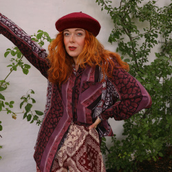 Burgundy Wine Red 90's Blouse | M