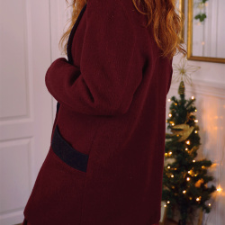 Burgundy Wool Vintage Coat | S/M
