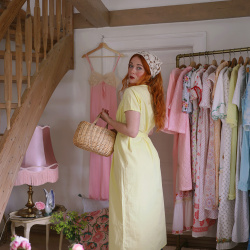 Buttercream Yellow Vintage Dress | M/L