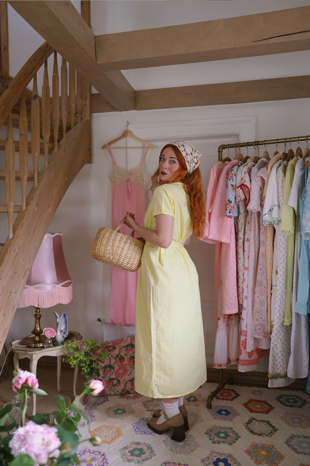 Buttercream Yellow Vintage Dress | M/L
