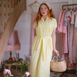 Buttercream Yellow Vintage Dress | M/L