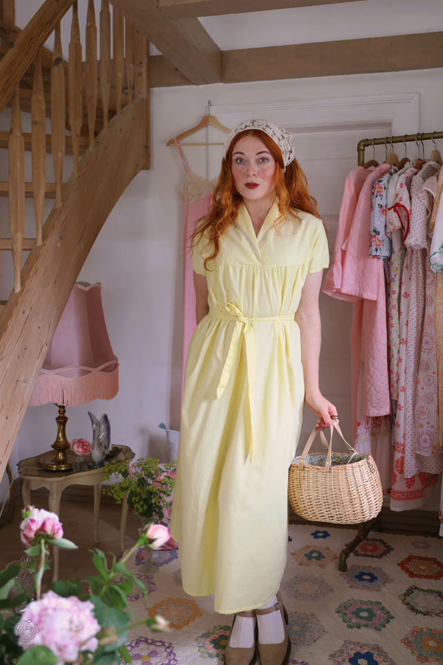 Buttercream Yellow Vintage Dress | M/L
