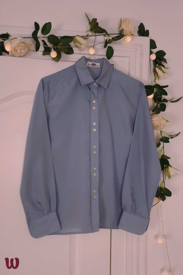 Dusty Light Blue Vintage Blouse | S
