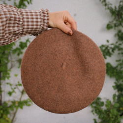 French Kiss Camel Brown Beret 