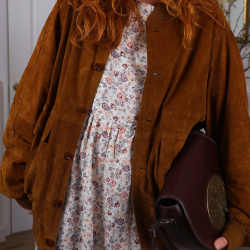 Brown Suede Mens Vintage Jacket | Mens L