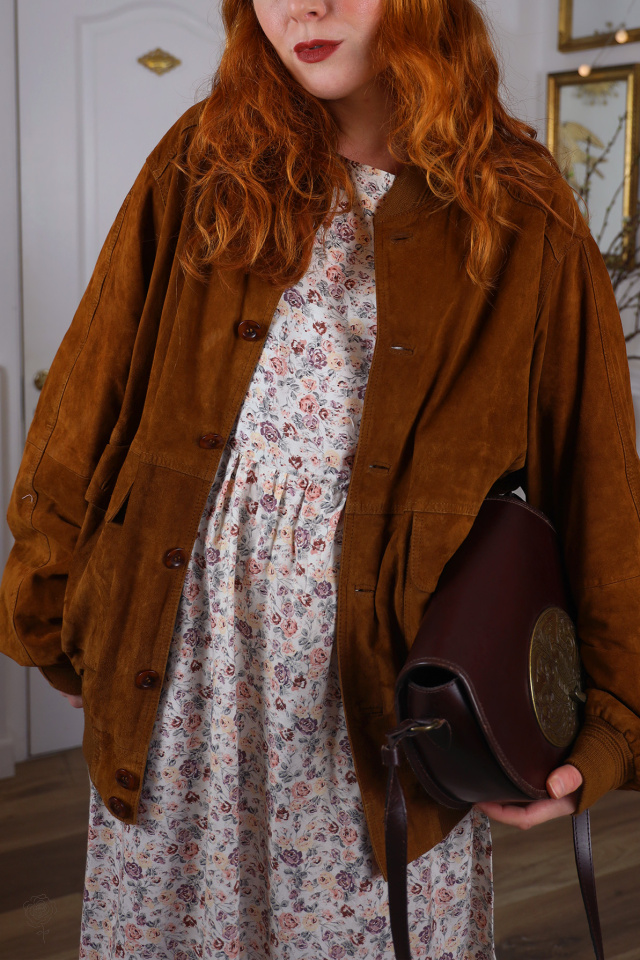 Brown Suede Mens Vintage Jacket | Mens L