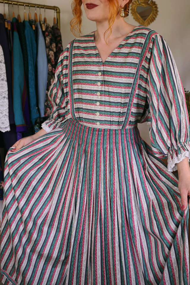 Charming Lollipoppy Striped Vintage Dress | M