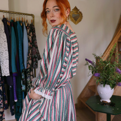 Charming Lollipoppy Striped Vintage Dress | M