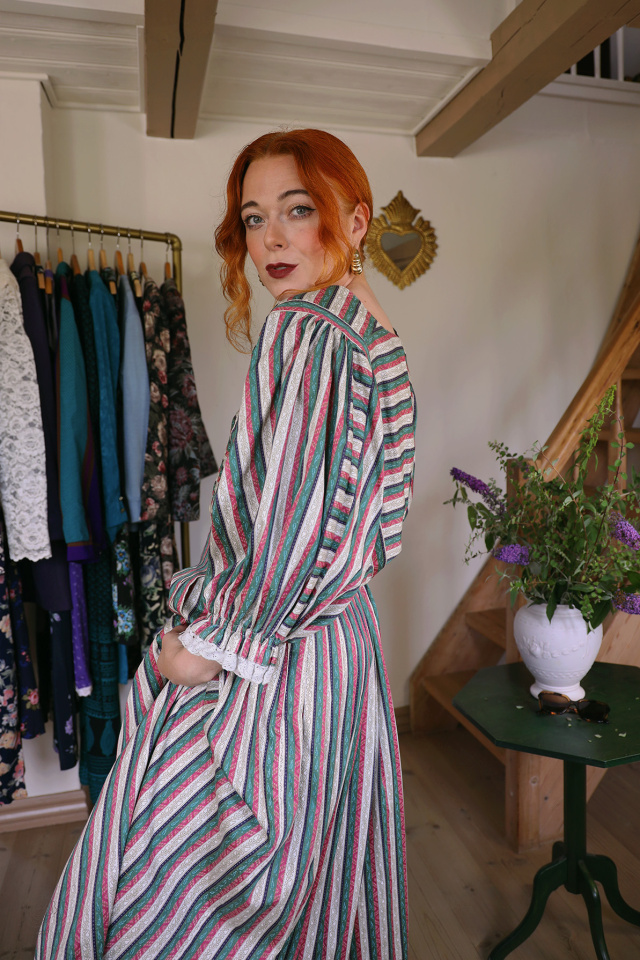 Charming Lollipoppy Striped Vintage Dress | M