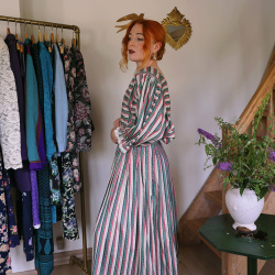 Charming Lollipoppy Striped Vintage Dress | M