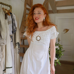 Charming White Mini Boho Summer Dress | S