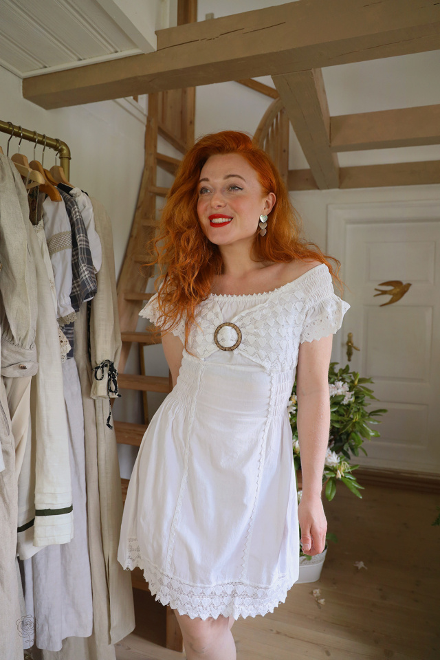 Charming White Mini Boho Summer Dress | S