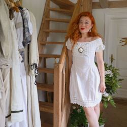 Charming White Mini Boho Summer Dress | S
