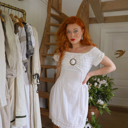 Charming White Mini Boho Summer Dress | S