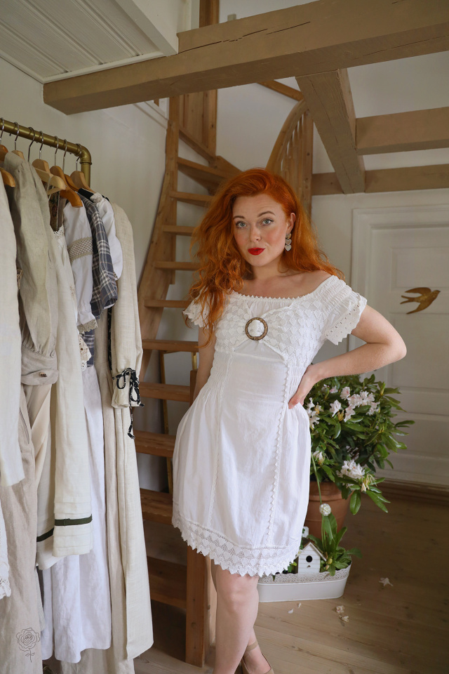 Charming White Mini Boho Summer Dress | S
