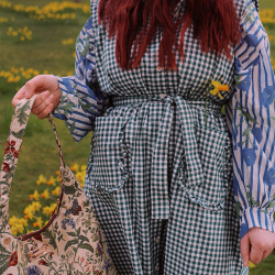 Cheerful Spring Green Gingham Pinafore 