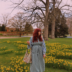 Cheerful Spring Green Gingham Pinafore 