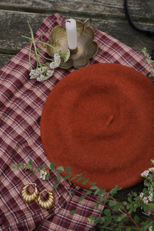 Chestnut Wool Beret 