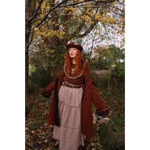 Brown Mellow Gingham Maxi Skirt 