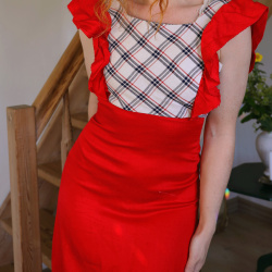 Classic Red 70's Maxi Dress | XS