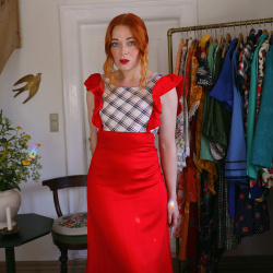 Classic Red 70's Maxi Dress | XS