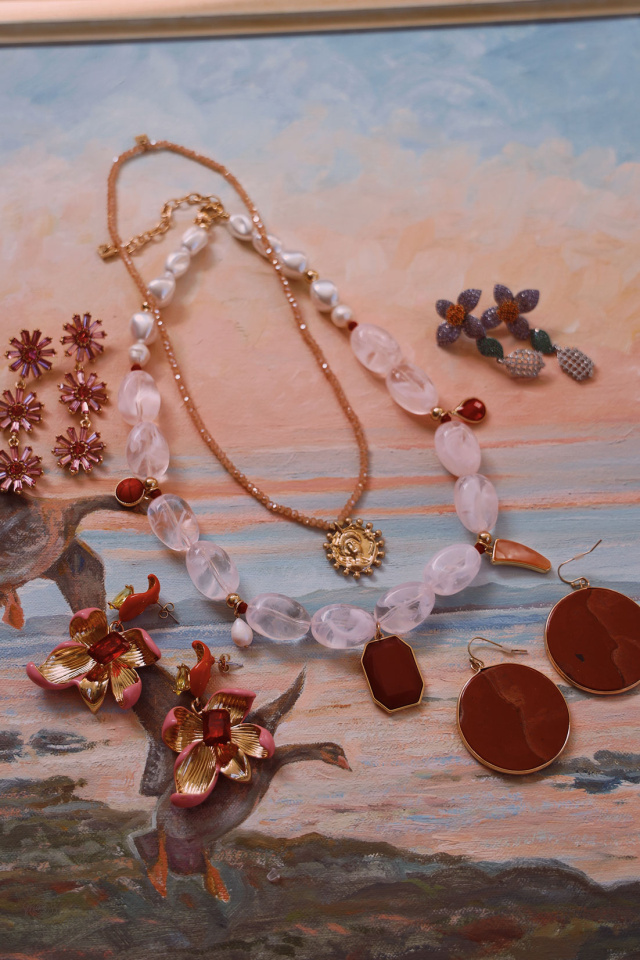 Terracotta Stone Earrings 