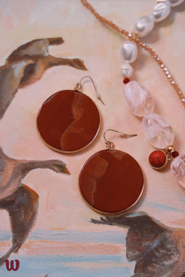 Terracotta Stone Earrings 