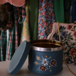Turquoise Handpainted Teapot &amp; Cookie Jar 