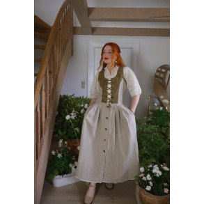 Countryside Beige Boho Pinafore Dress | M