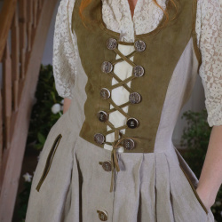 Countryside Beige Boho Pinafore Dress | M