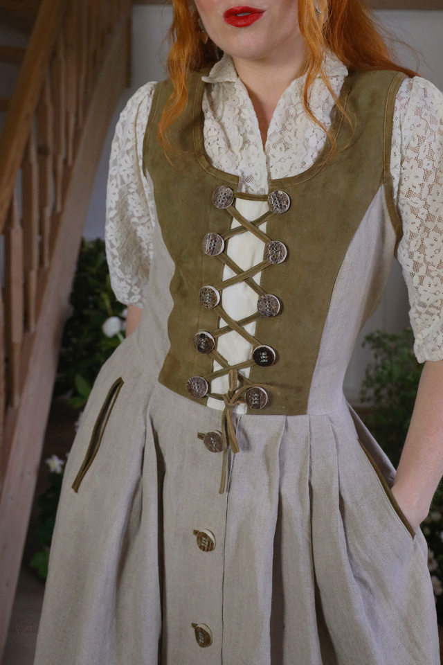 Countryside Beige Boho Pinafore Dress | M