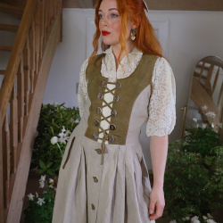 Countryside Beige Boho Pinafore Dress | M