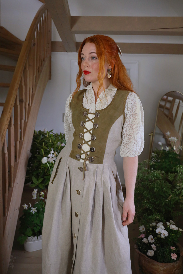 Countryside Beige Boho Pinafore Dress | M