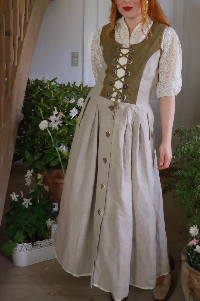 Countryside Beige Boho Pinafore Dress | M