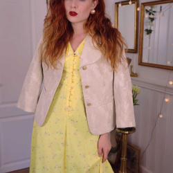 Cream Shiny Vintage Jacket | M/L