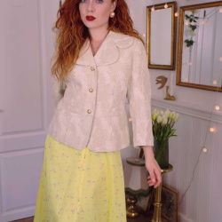 Cream Shiny Vintage Jacket | M/L