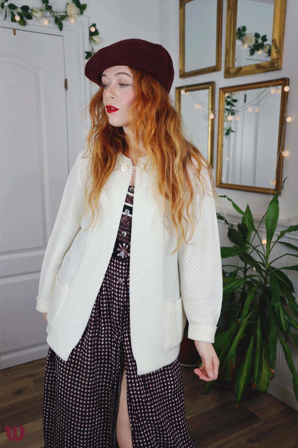 vintage cream cardigan