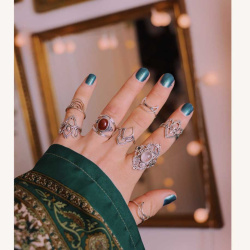 Crescent Moon Sterling Silver Ring 