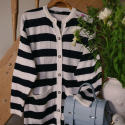 Dark Blue &amp; White Vintage Cardigan | S/M