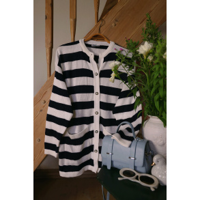 Dark Blue & White Vintage Cardigan | S/M